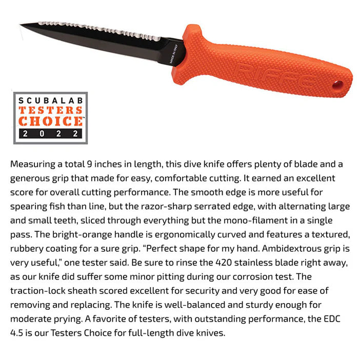 Riffe EDC Dive Knife (Orange & Green)
